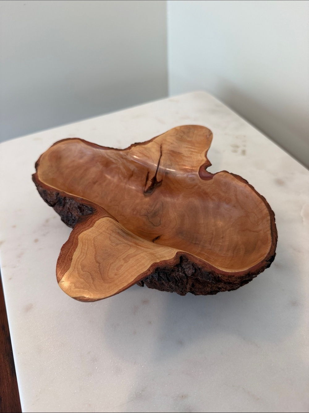Handcrafted Live Edge Burl Maple Wood Decorative Bowl. By Bear Pond Bowls.